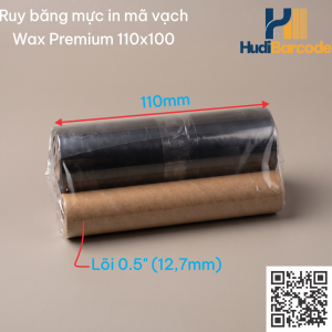 Wax Premium 110mm 100m lõi 0,5 inch máy in Bixolon TSC Godex