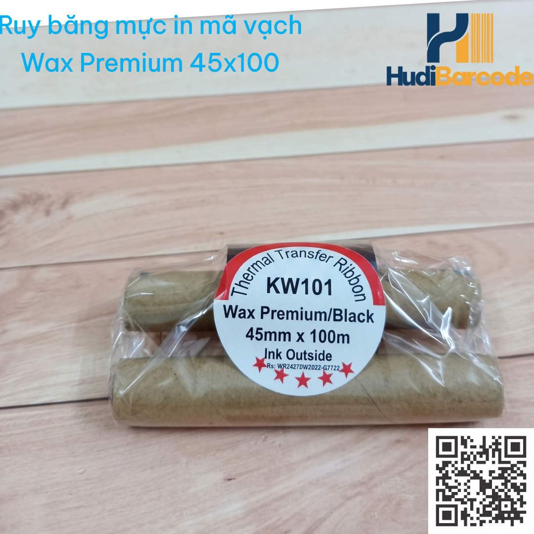 Mực ribbon Wax Premium 45mm 100m lõi 0,5 inch hudi.vn Mực ribbon Wax Premium 45mm 100m lõi 0,5 inch hudi.vn