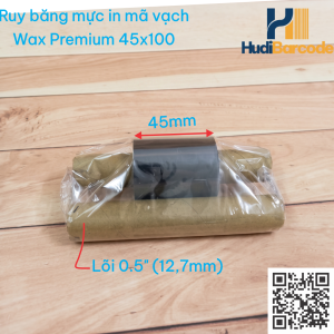 Wax Premium 45mm lõi 0,5 inch và lõi phụ đi kèm máy in mã vạch
