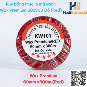 Cuộn mực ribbon wax premium 60x300m màu đỏ – HudiBarcode