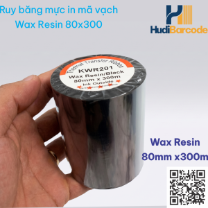 Cuộn ribbon wax resin 80mm x 300m – bền màu 2 năm