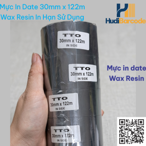 Ribbon in date 30×122m Wax Resin – in HSD, ngày sản xuất lên bao bì đóng gói