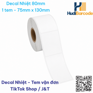 Cuộn decal nhiệt 75x130mm chính hãng tại HudiBarcode – không cần ribbon