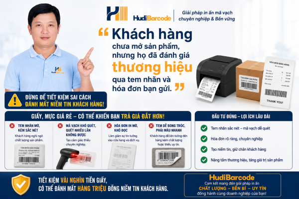 Tem in ra mờ, mất nét, máy quét đọc không nổi là lỗi rất hay gặp và thường khiến chủ shop hoang mang.